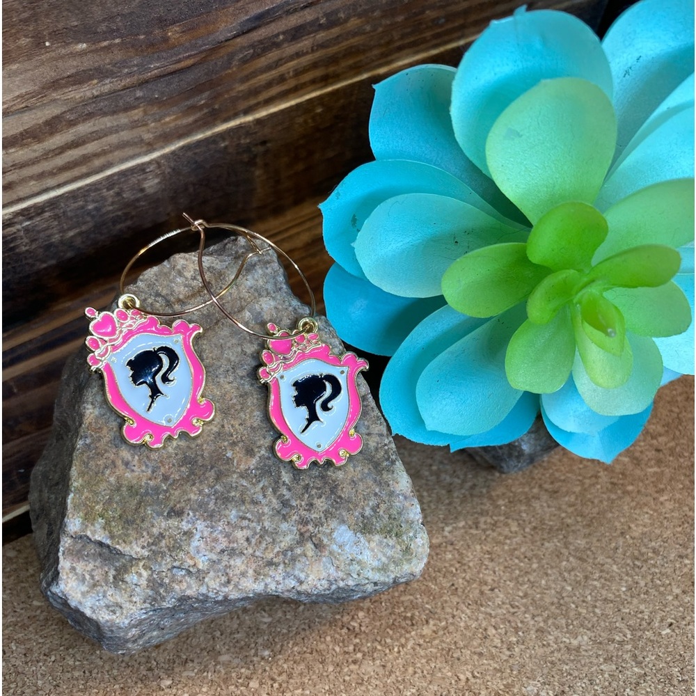 Handmade Barbie Hoop Earrings